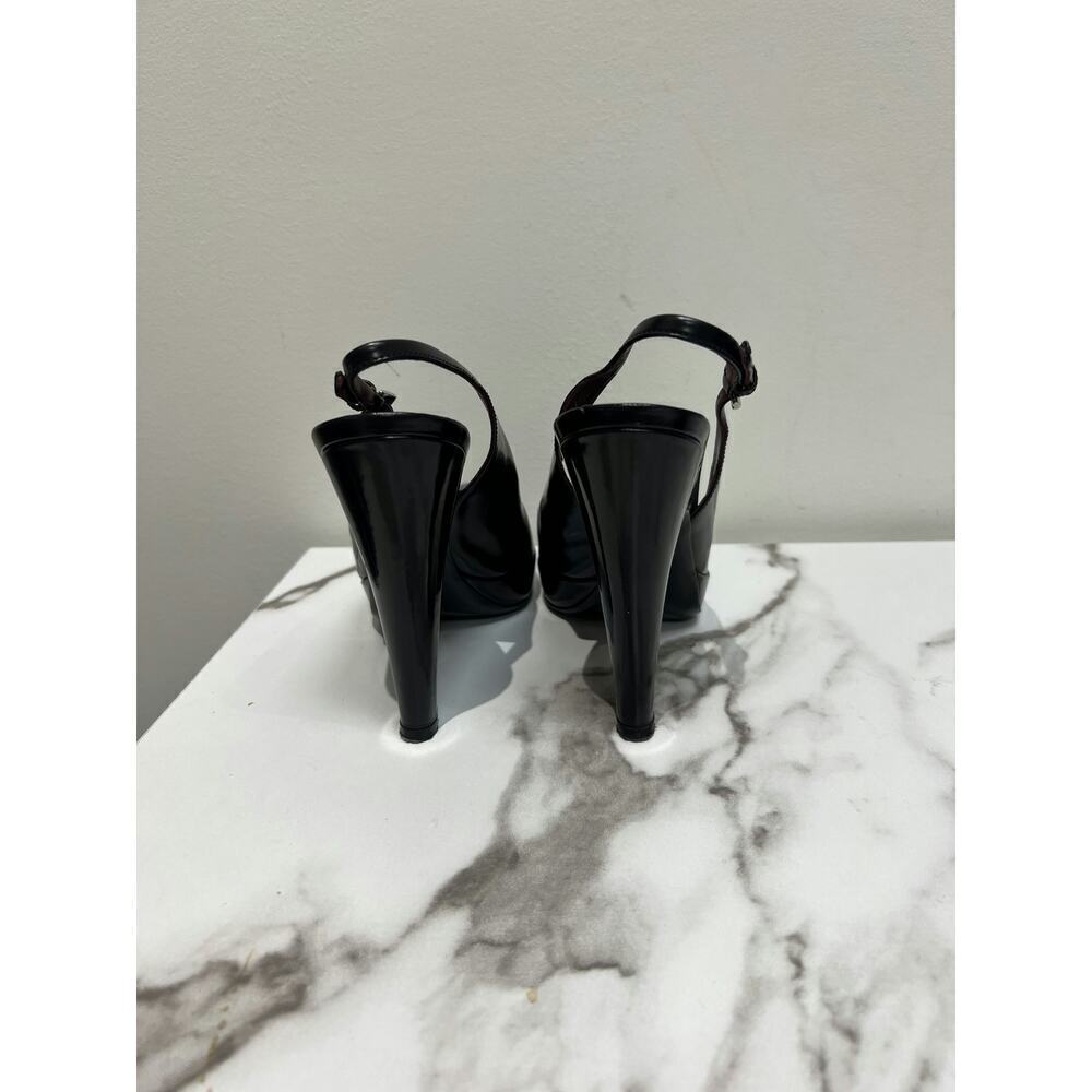 Prada Mary Jane Heel - Black Leather Slingback - Size 36 - Picture 5 of 8